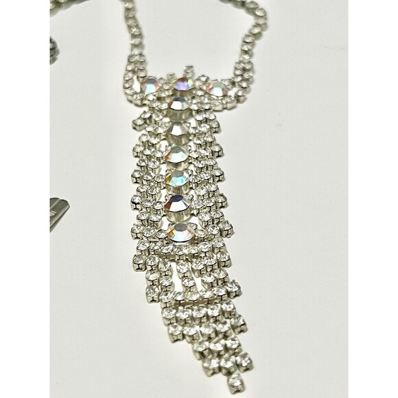 Christina Collection Foiled Crystal Statement Prom Dance Necklace wedding - Picture 3 of 4